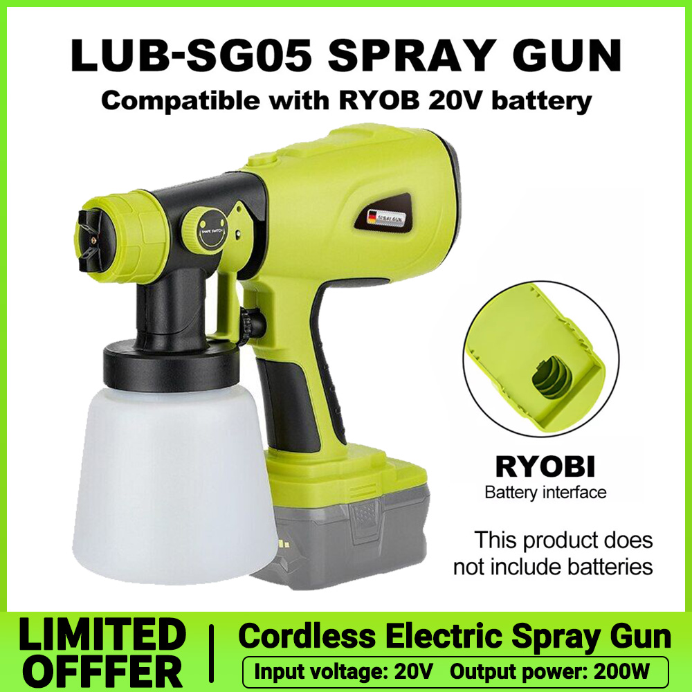 Cordless Paint Sprayer 20V - 1000ml Cordless Electric Spray Gun Paint
