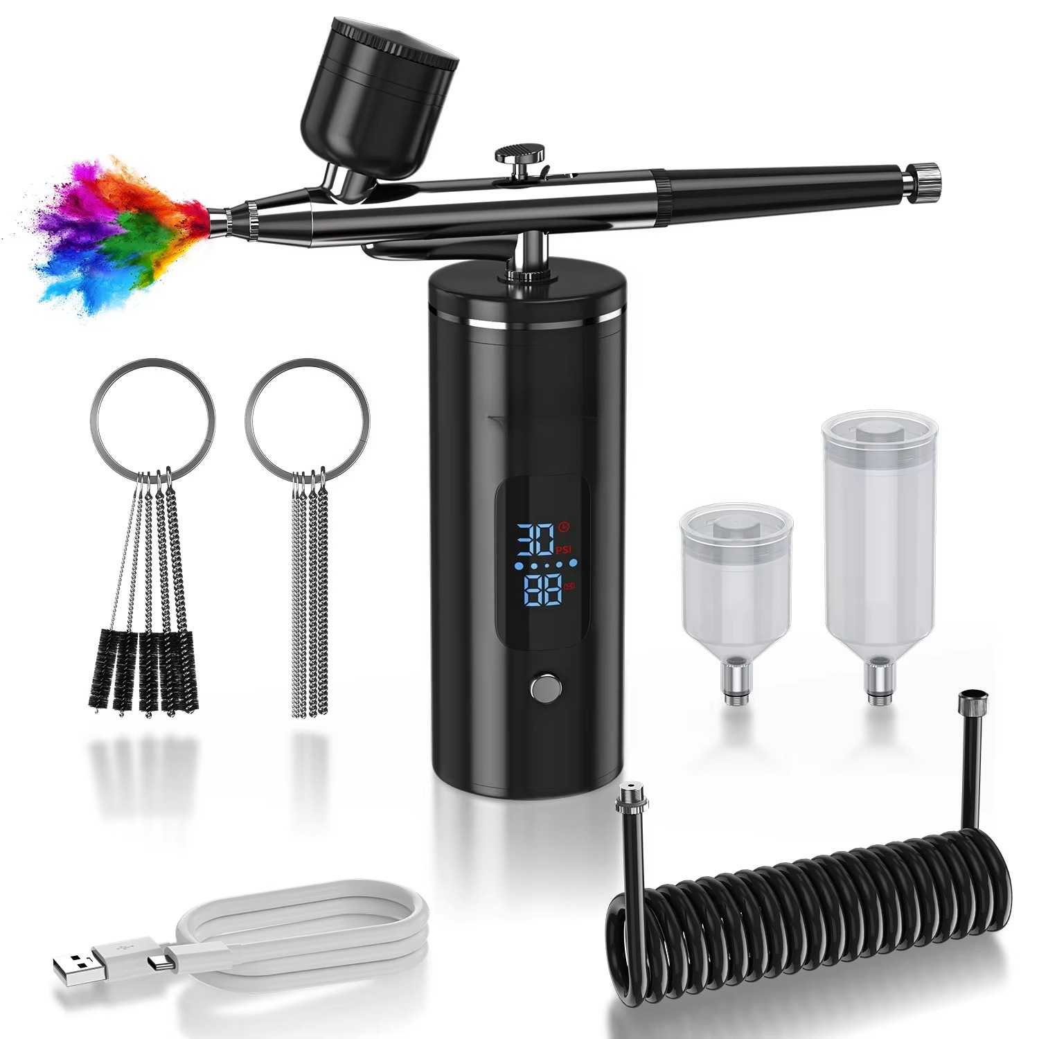 Airbrush Kit Compressor - Rechargeable Cordless Airbrush Kit with Compressor