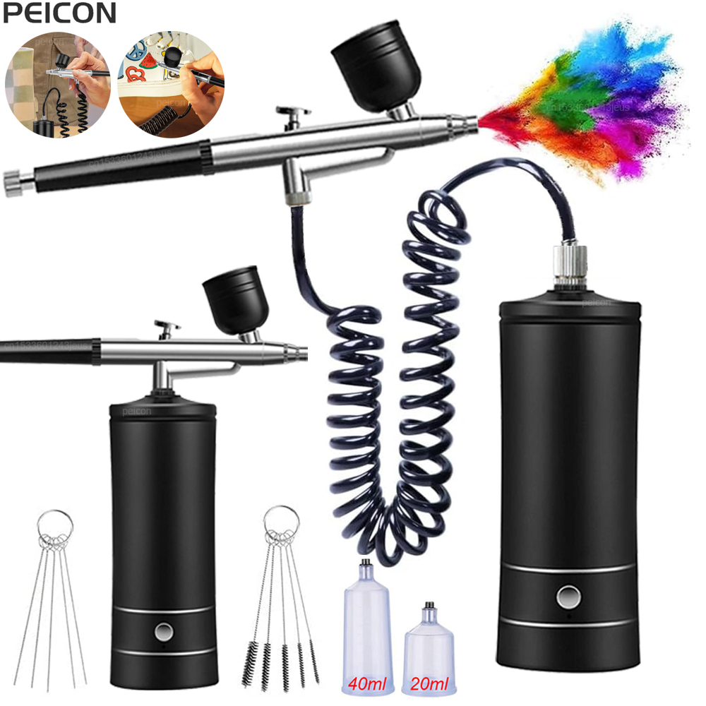 Spray Gun Air Compressor Kit - Airbrush with Compressor Portable Airbrush Paint