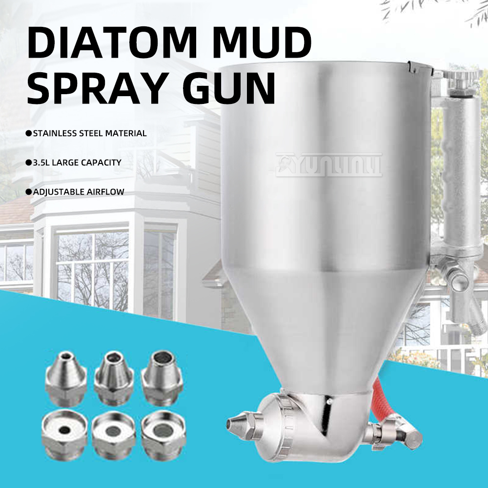 Texture Spray Hopper Gun - Texture Paint Spray Gun, Stainless Steel