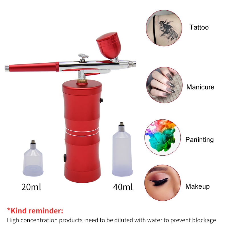 Mini Airbrush Nano Oxygen Pres - đánh giá và giá Airbrush Kit Compressor