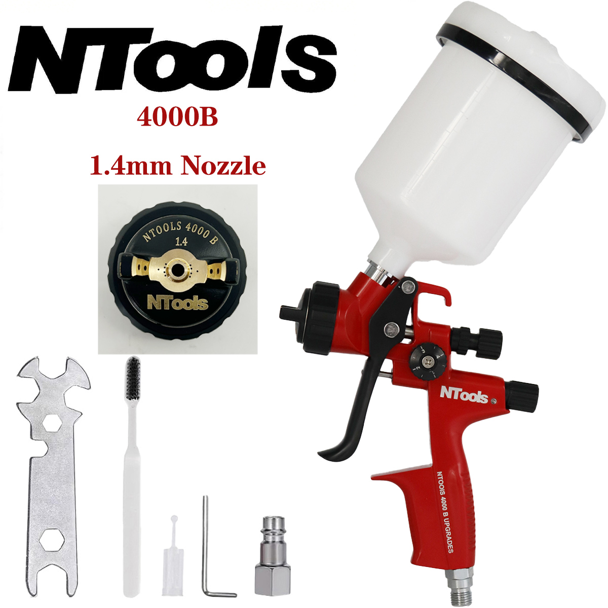 NTOOLS 4000B 1.3 caliber and 1 - đánh giá và giá Hvlp Spray Gun Gravity Feed