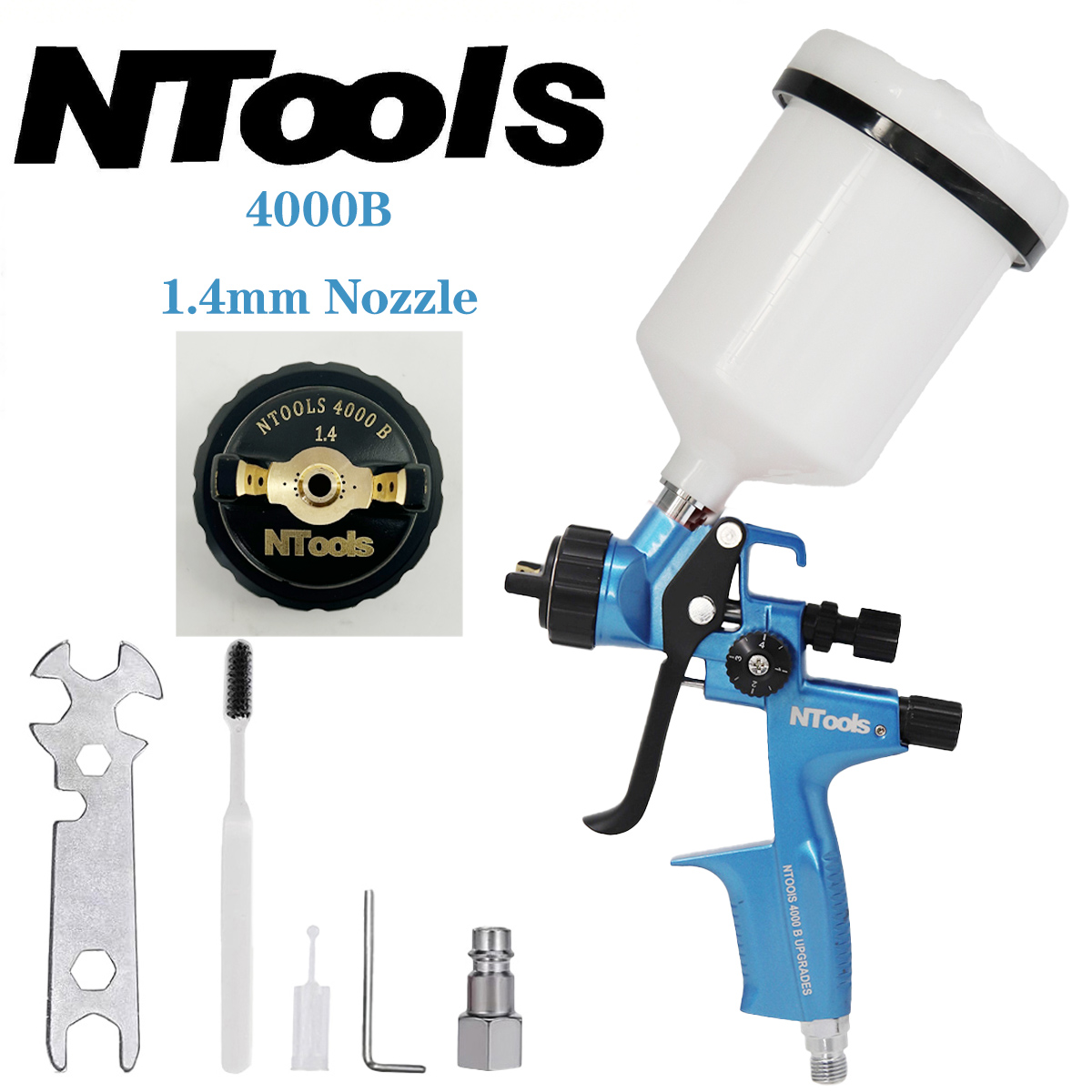 NTOOLS 4000B 1.3 caliber and 1 - đánh giá và giá Hvlp Spray Gun Gravity Feed