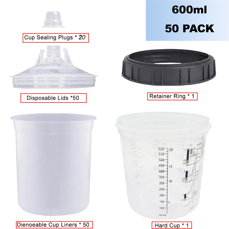 50Pcs/Set Spray Gun Paint Mixi - đánh giá và giá Hvlp Spray Gun Gravity Feed