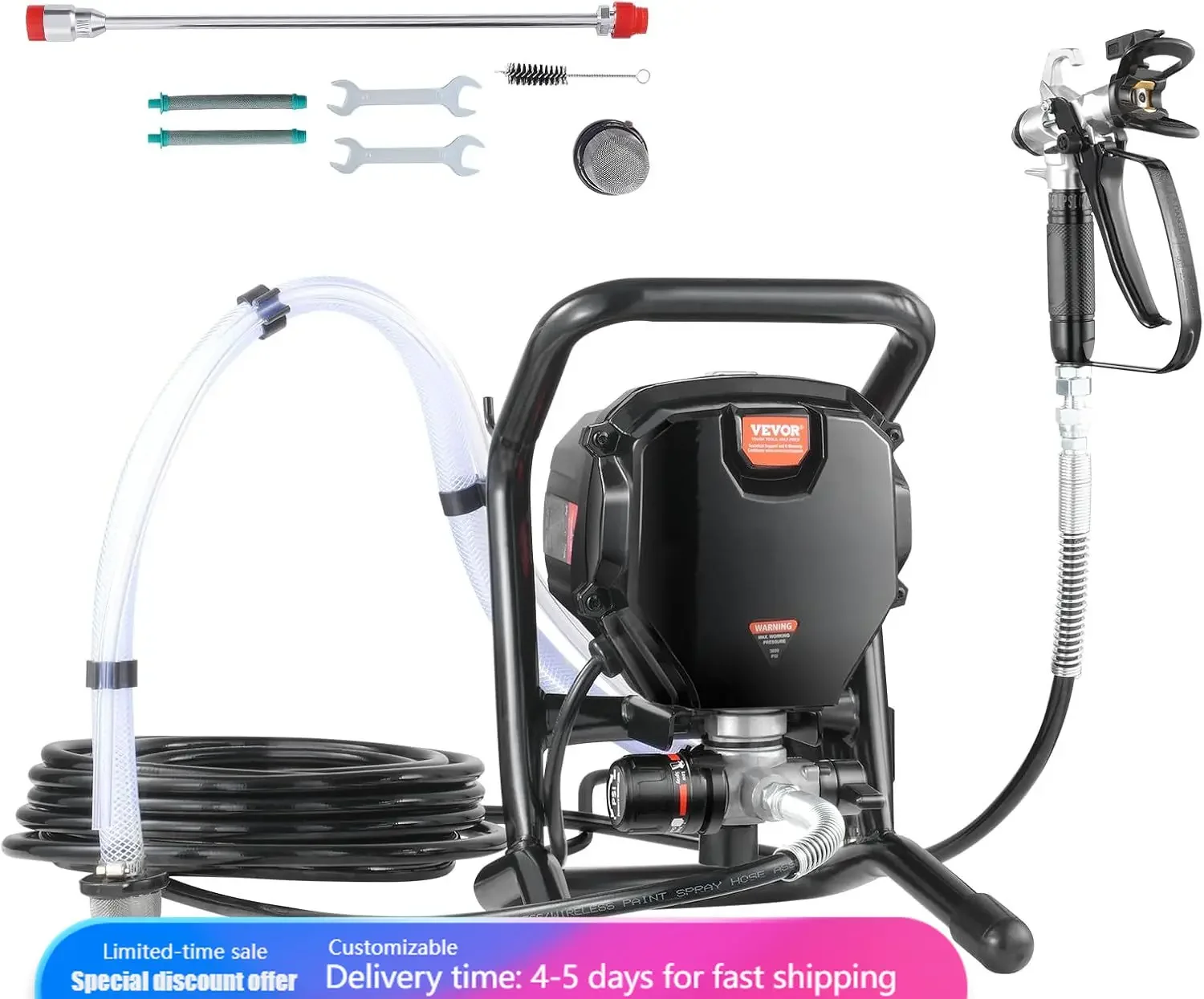 750W Stand Airless Paint Spray - đánh giá và giá Airless Paint Sprayer 3000Psi