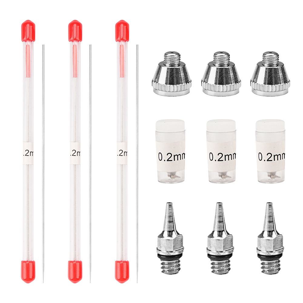 Set 3 0.2/0.3/0.5Mm Bình Bơm P - đánh giá và giá Hvlp Spray Gun Gravity Feed