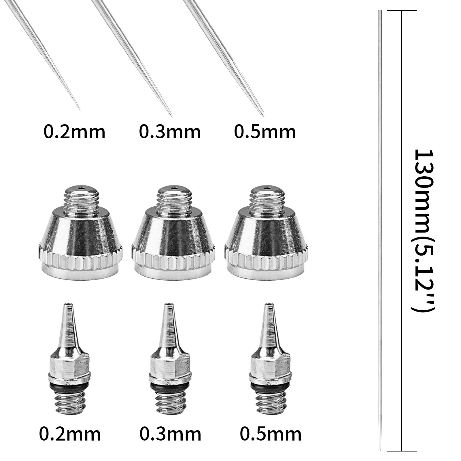 Set 3 0.2/0.3/0.5Mm Bình Bơm P - đánh giá và giá Hvlp Spray Gun Gravity Feed