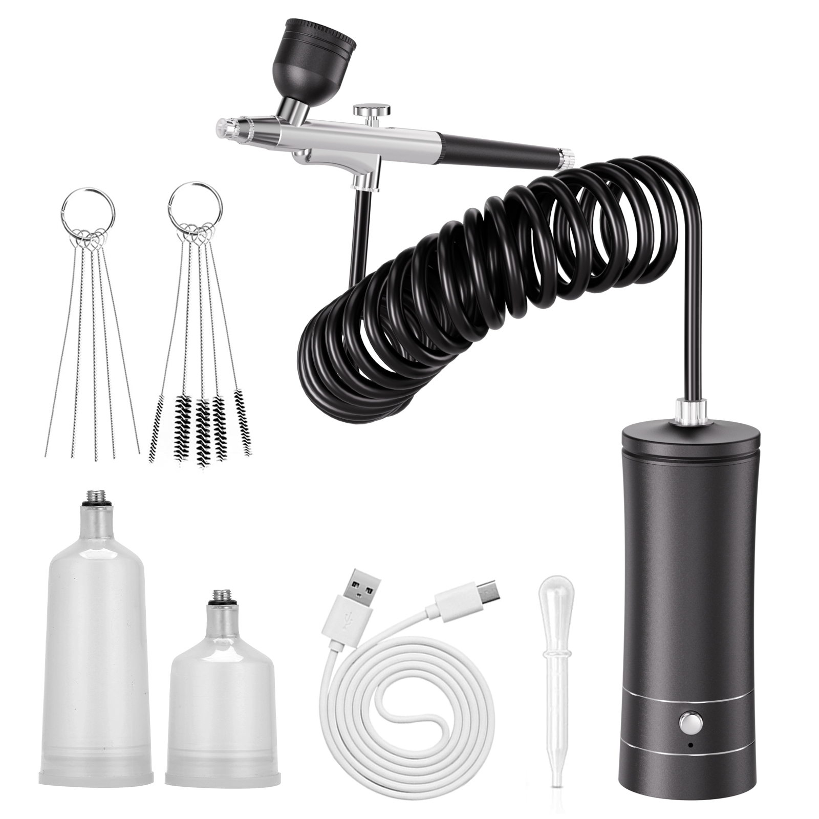 Cordless Airbrush Kit with Com - đánh giá và giá Spray Gun Air Compressor Kit