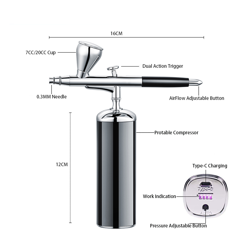 Không Dây Di Động Bình Bơm Phu - đánh giá và giá Spray Gun Air Compressor Kit