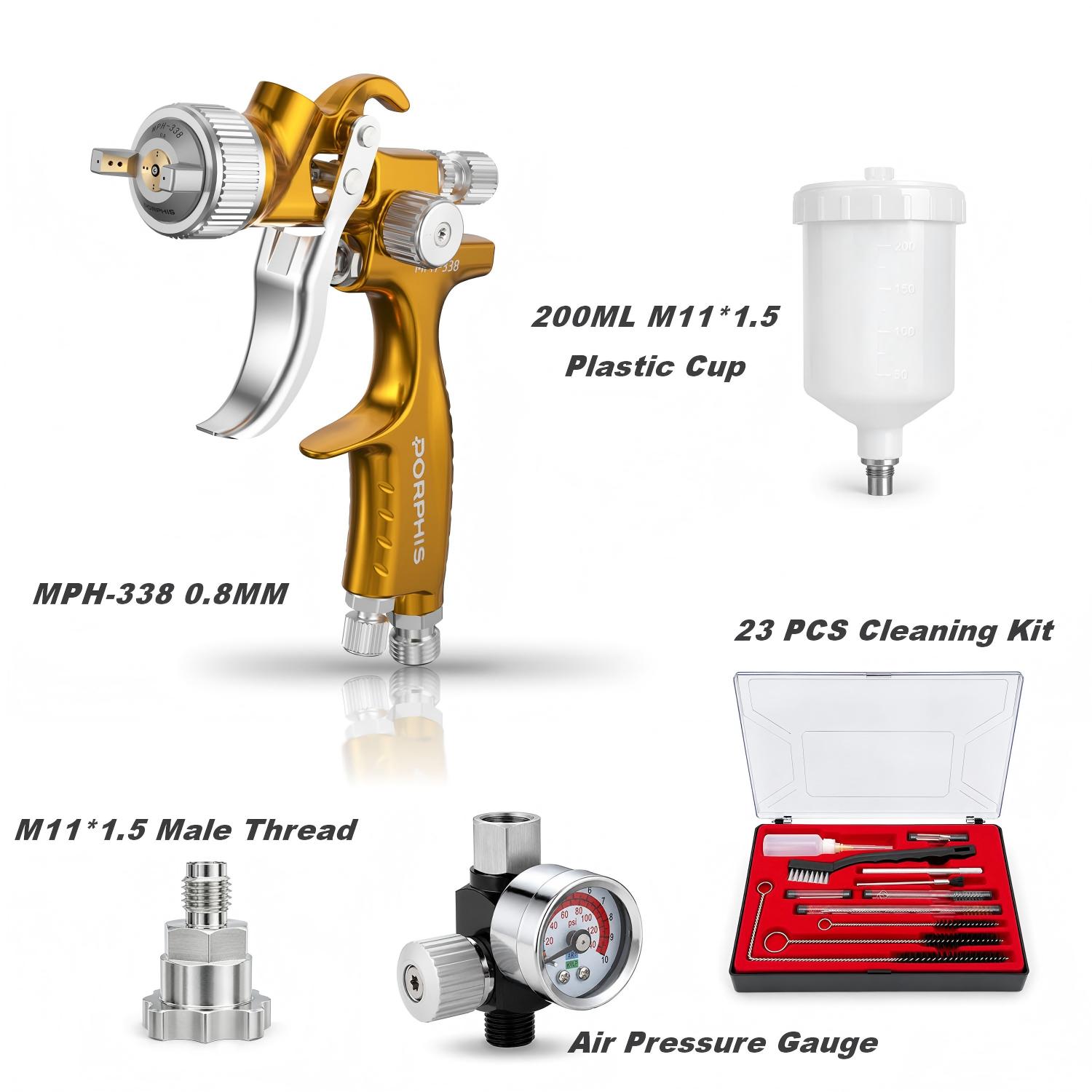 PORPHIS LVLP Spray Gun MPH-338 - đánh giá và giá Spray Gun Cleaning Kit