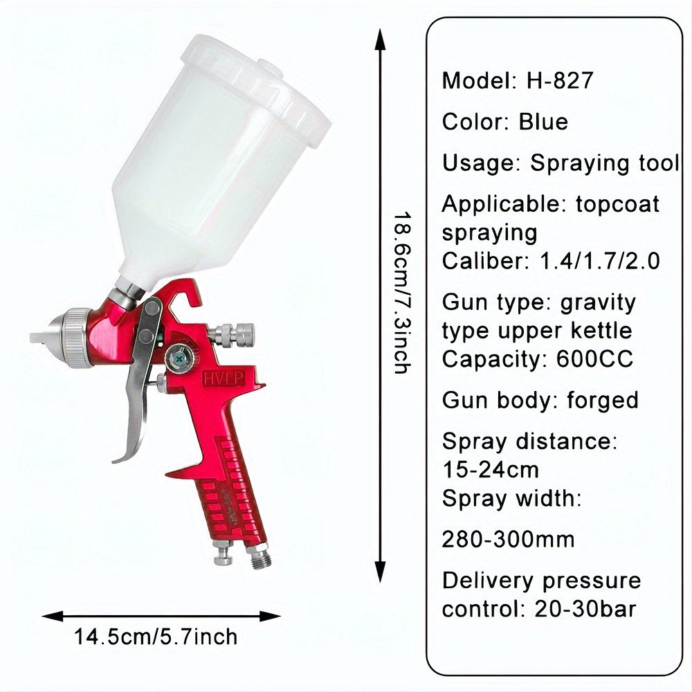 1.4mm 1.7mm 2.0mm Professional - đánh giá và giá Hvlp Spray Gun Gravity Feed