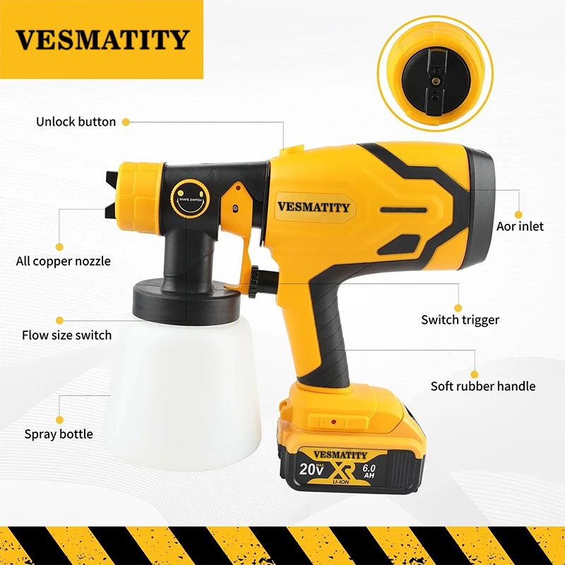 Electric Cordless Spray Gun HV - đánh giá và giá Cordless Paint Sprayer 20V
