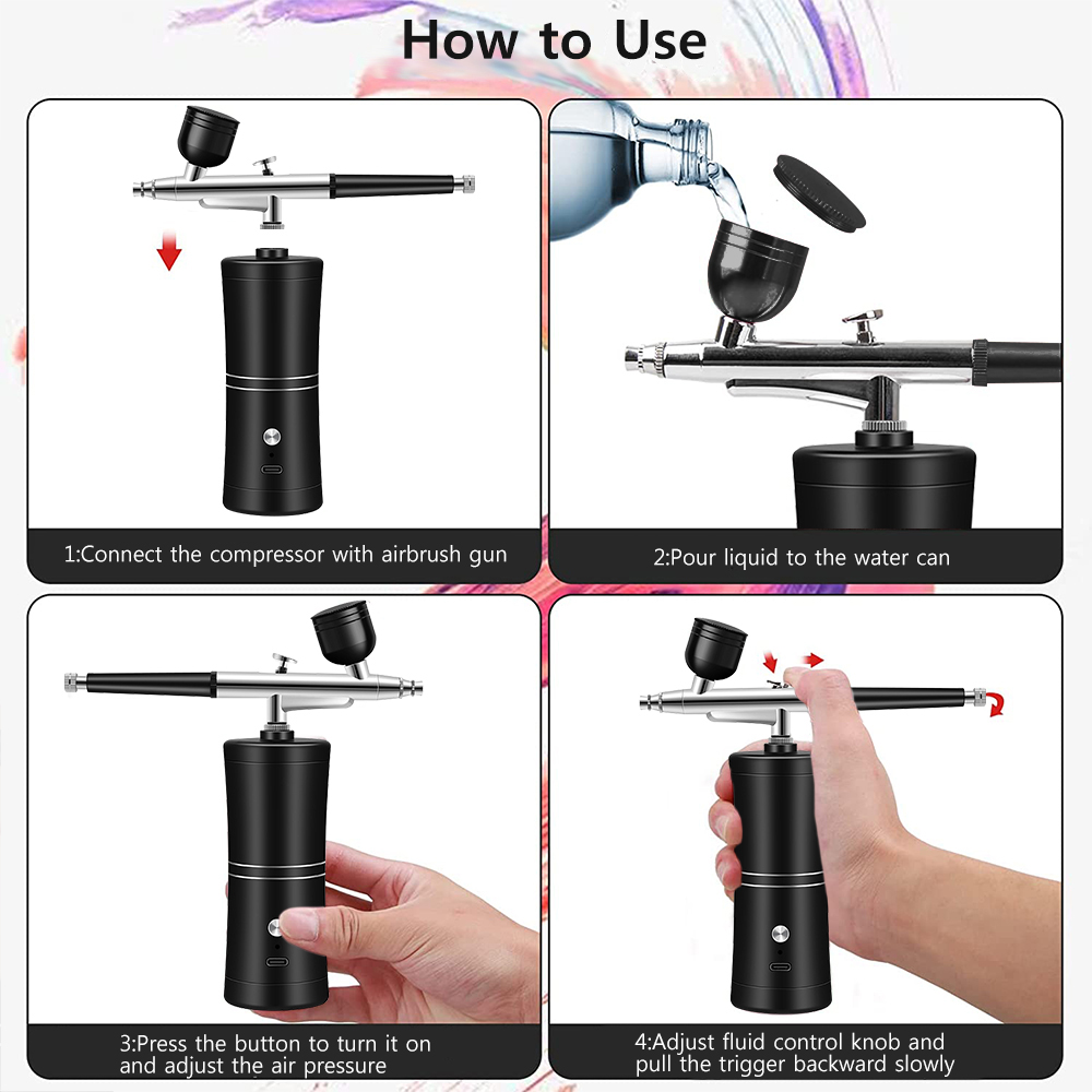 Airbrush Nail with Compressor  - đánh giá và giá Airbrush Kit Compressor