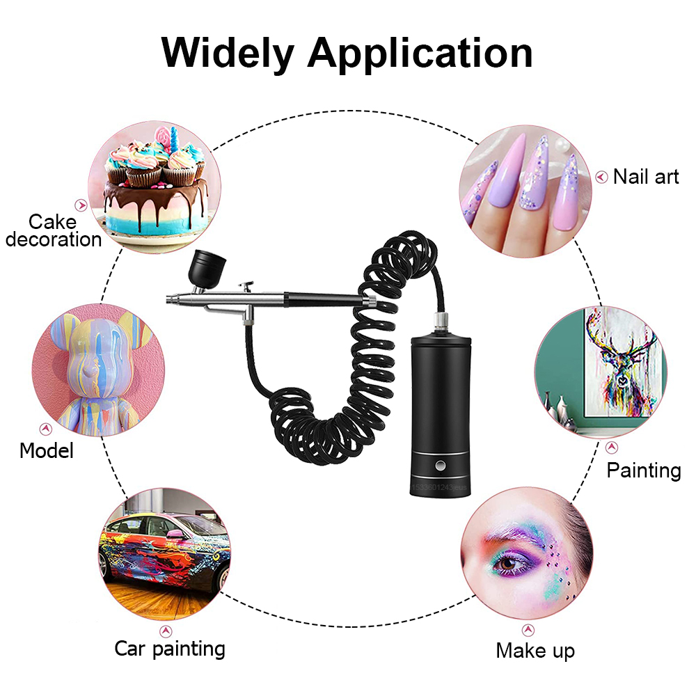 Cordless Airbrush Kit with Com - đánh giá và giá Spray Gun Air Compressor Kit