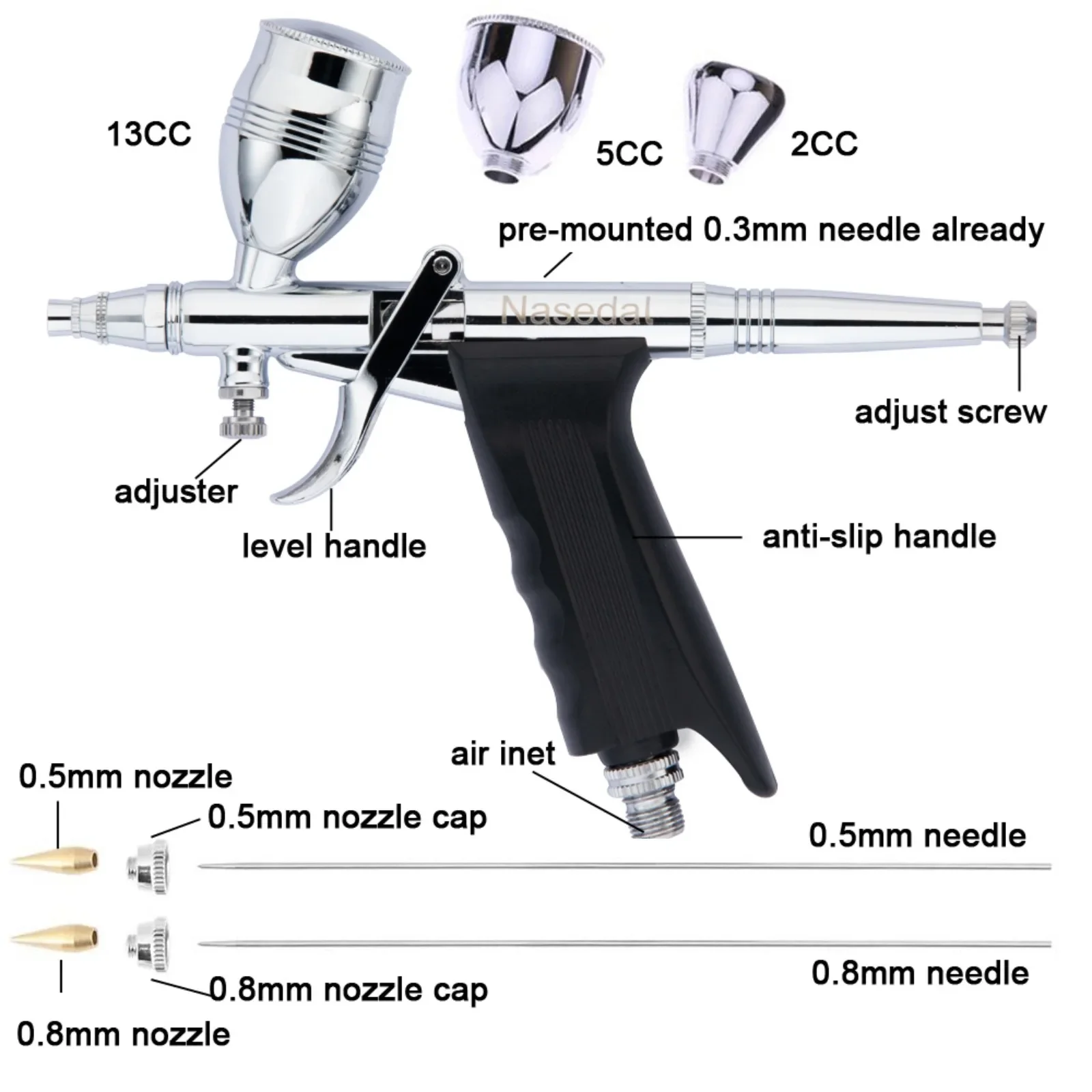Nasedal Airbrush Air Compresso - đánh giá và giá Spray Gun Air Compressor Kit