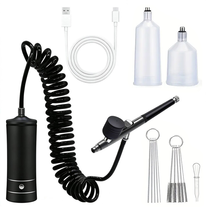 Portable Airbrush Kit With Com - đánh giá và giá Spray Gun Air Compressor Kit