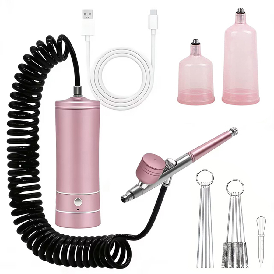 Portable Airbrush Kit With Com - đánh giá và giá Spray Gun Air Compressor Kit