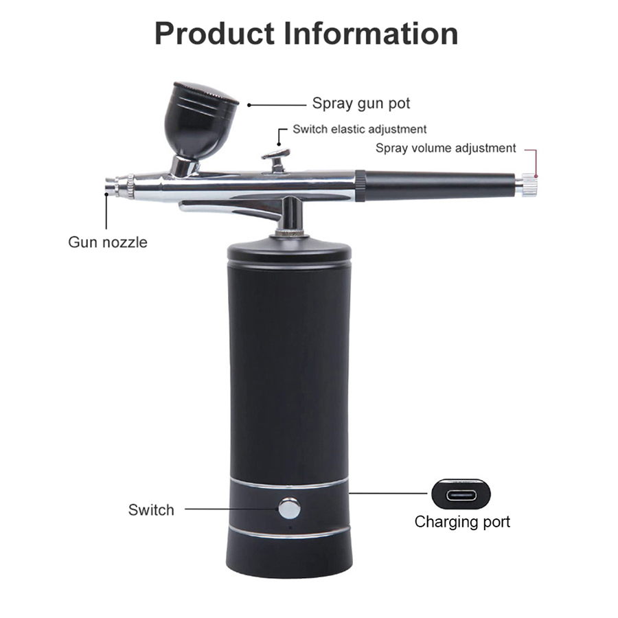 Portable Airbrush Kit With Com - đánh giá và giá Spray Gun Air Compressor Kit