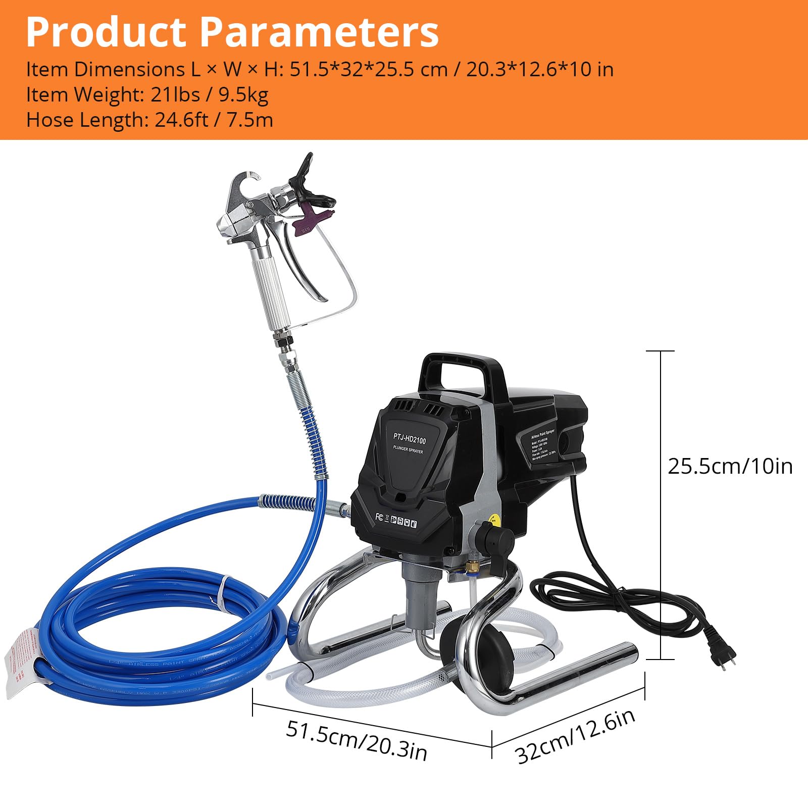 1010W High-Efficiency Airless  - đánh giá và giá Airless Paint Sprayer 3000Psi
